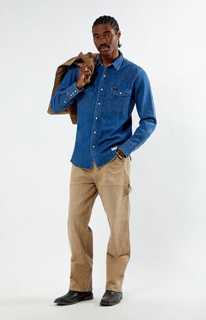 x PacSun Western Denim Long Sleeve Shirt image number 4