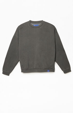 Black Vintage Wash Heavyweight Fleece Crew Neck Sweatshirt image number 1