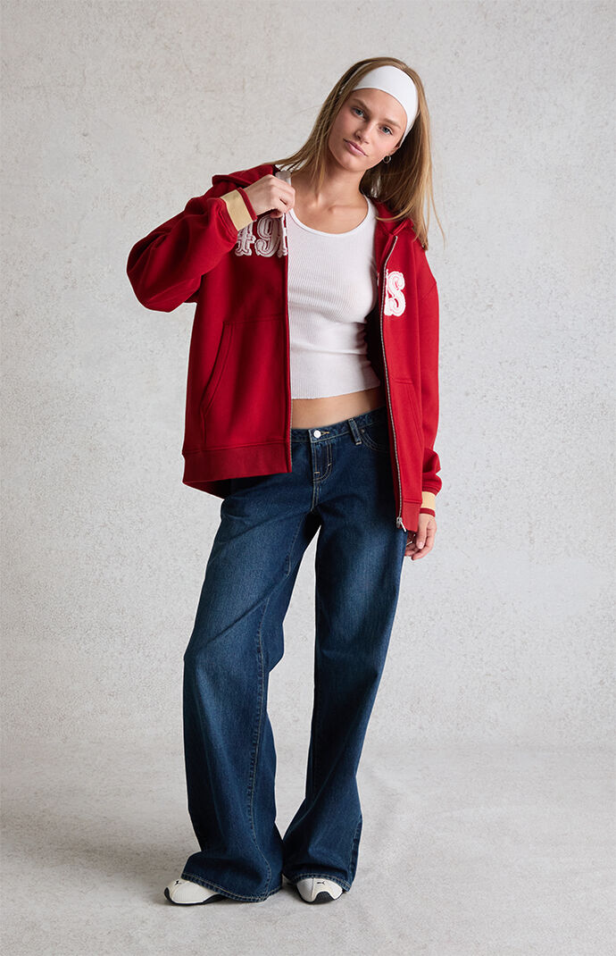 ハワイ購入新品 NFL サンフランシスコ49ers フード付きウェア WILD COLLECTIVE x NFL SF 49ers Zip Up Hoodie | Pacsun