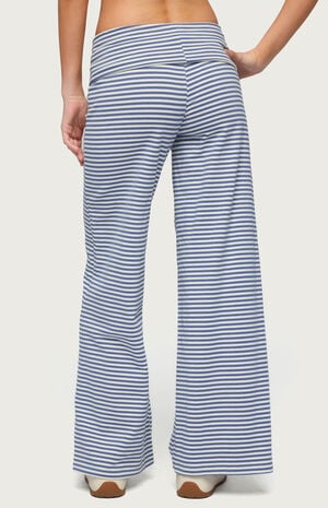 Petite Lilah Striped Fold Over Pants image number 3