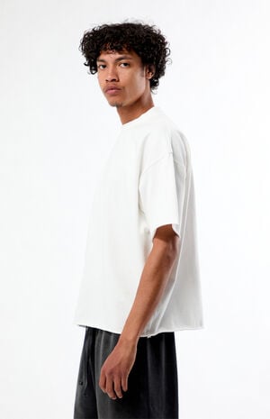 White Heavyweight Cropped T-Shirt image number 3