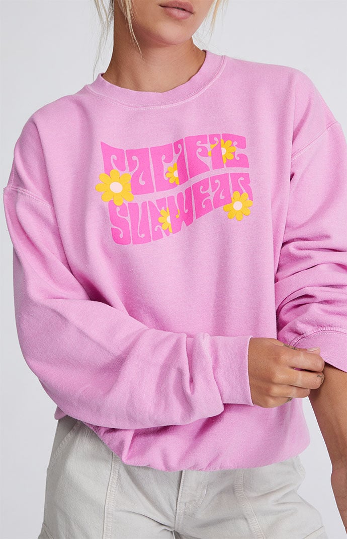 PS LA Pacific Sunwear Flower Crew Neck Sweatshirt PacSun