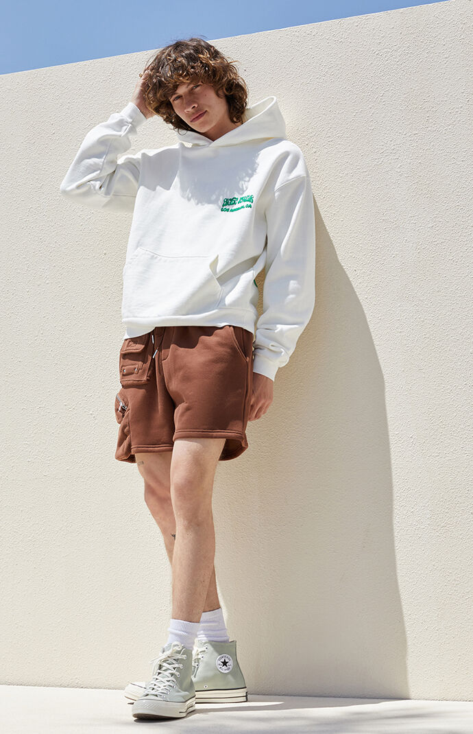 PacSun Brown Fleece Cargo Sweat Shorts PacSun