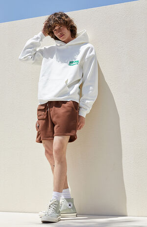Brown Fleece Cargo Sweat Shorts image number 6