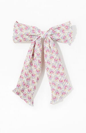 Floral Ribbed Hair Barrette image number 1