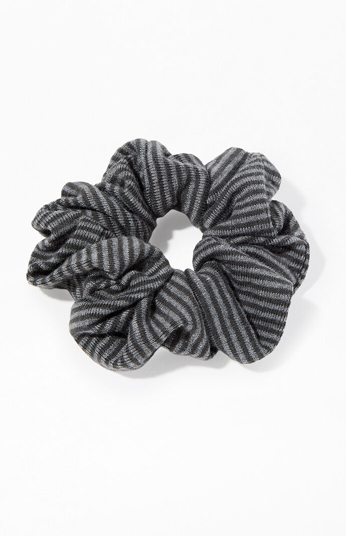 John Galt Gray Striped Scrunchie