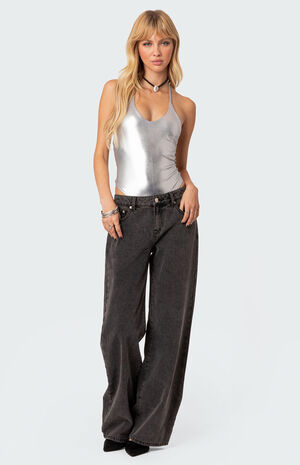 Elektra Open Back Metallic Bodysuit image number 3