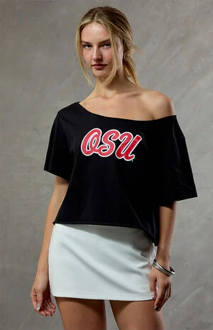 Ohio State Off-The-Shoulder Oversized T-Shirt image number 1