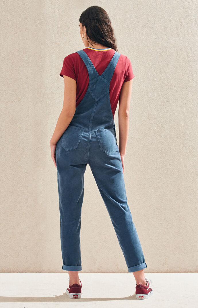 blue corduroy overalls