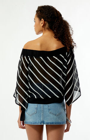 Ken Striped Off-The-Shoulder Top image number 4