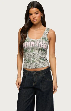 Girly Ribbed Tank Top image number 1