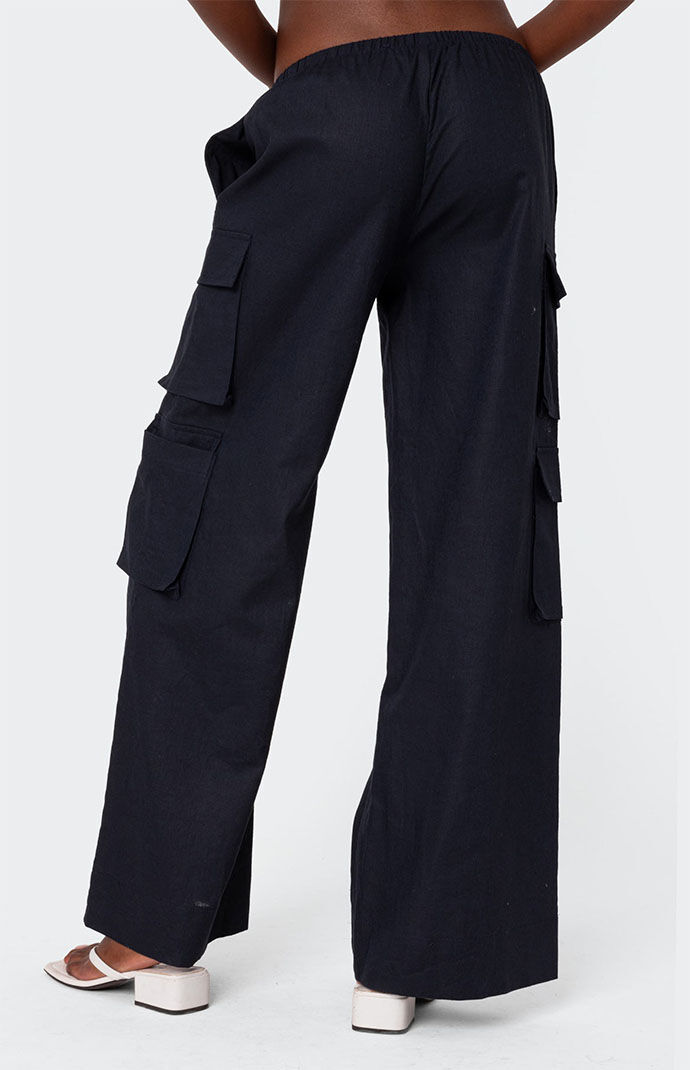 Edikted Bristol Linen Look Cargo Pants