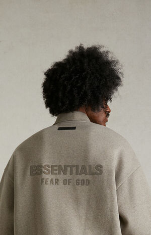 Heather Grey 3/4 Sleeve Polo Sweatshirt image number 5