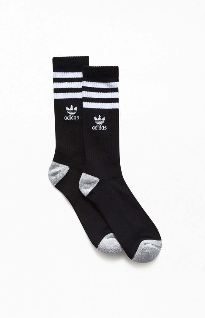 Black & White Recycled Roller Crew Socks