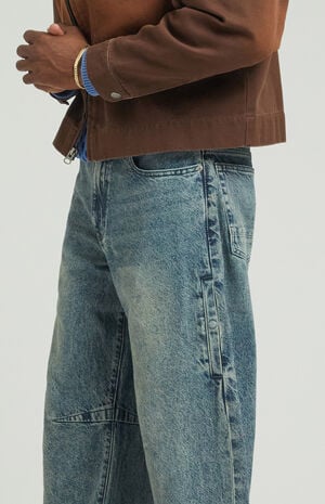 Dark Indigo Tinted Dart Baggy Barrel Jeans image number 5