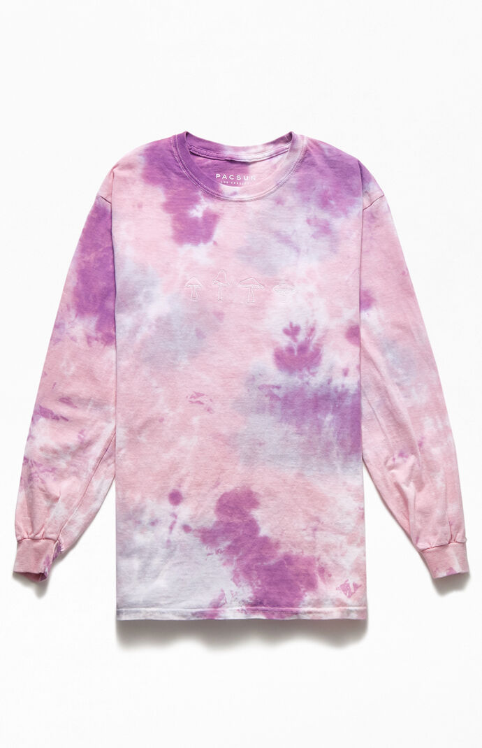 Tie-Dyed Mushroom Row Long Sleeve T-Shirt
