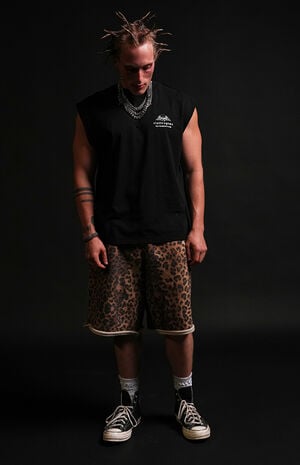 x Civil Active Leopard Skull Sweat Shorts image number 1