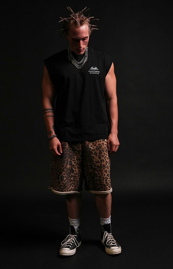 never fully dressed leopard shorts Leopard Lucia Scallop Pocket Long Shorts
