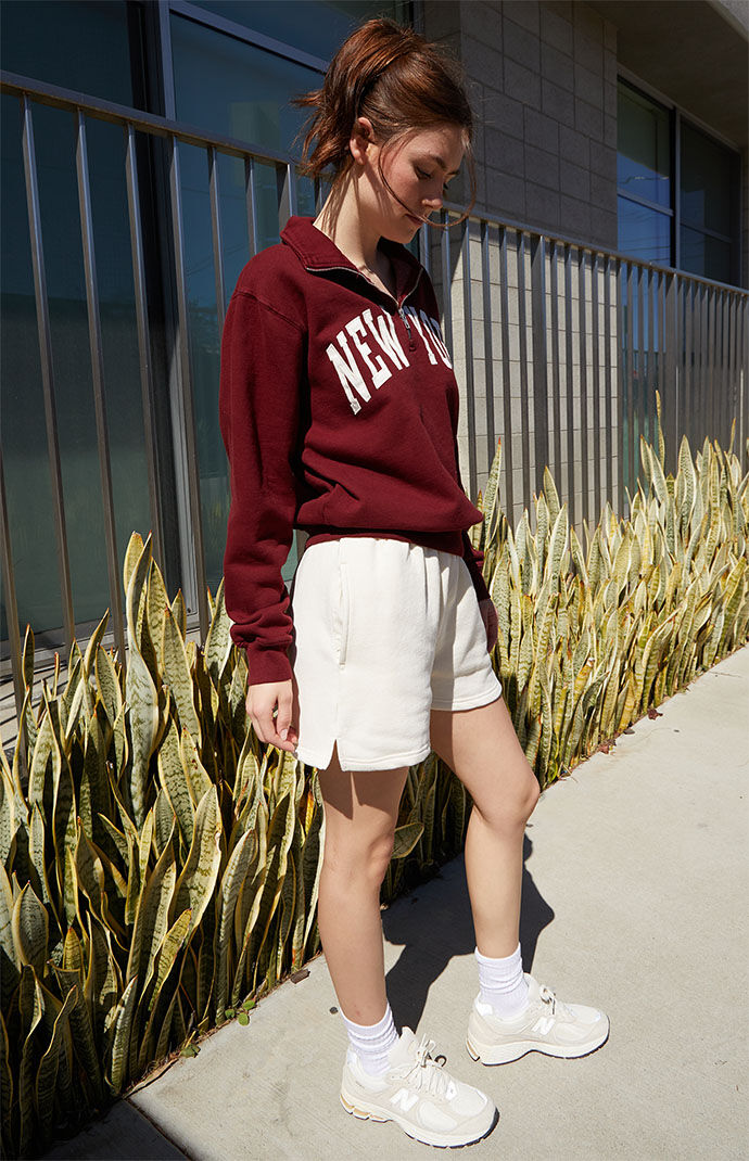 John Galt Off White Rosa Sweat Shorts PacSun