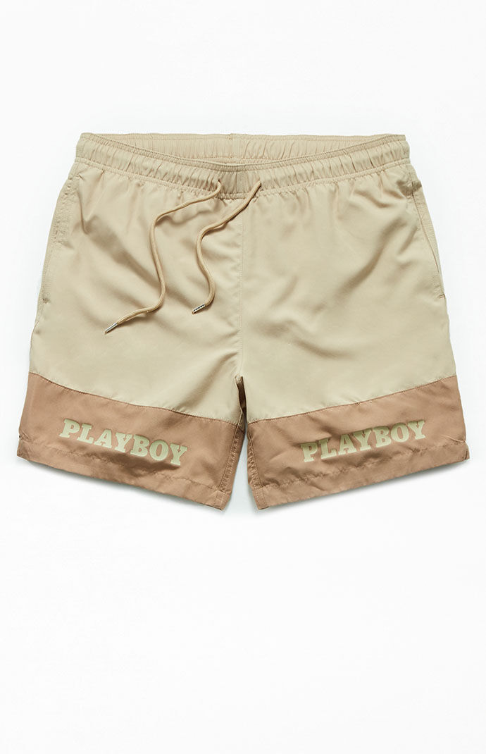 Playboy By PacSun Paneled 17 Swim Trunks PacSun