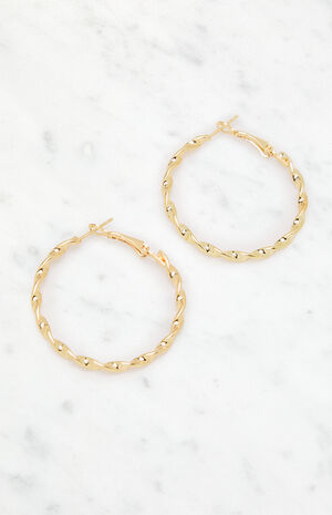 Twisted Hoop Earrings image number 2