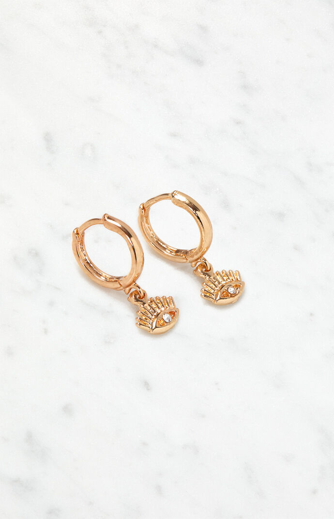 Gold Evil Eye Earrings