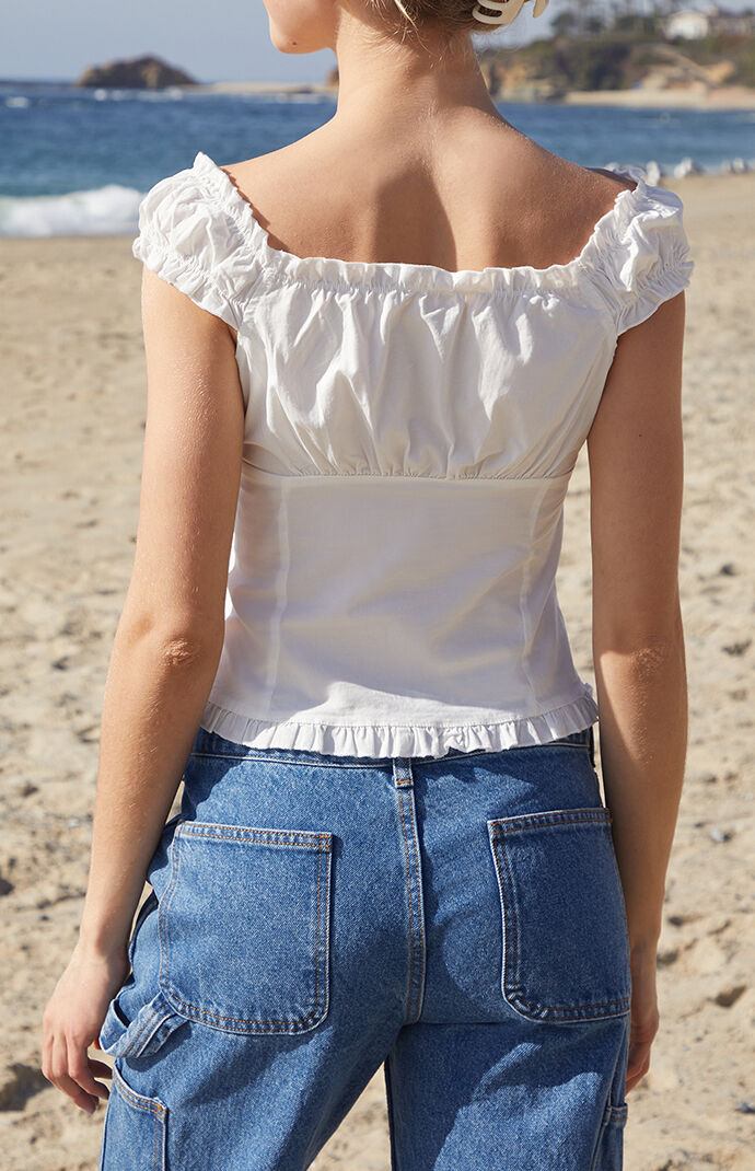 Christina Seewald ホワイト タンクトップ John Galt White Tianna Tank Top | Pacsun