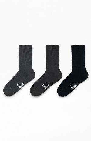 3 Pack Gray Crew Socks image number 2