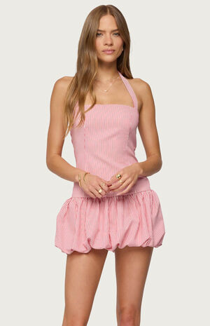 Pinstripe Bubble Skirt Mini Dress image number 2