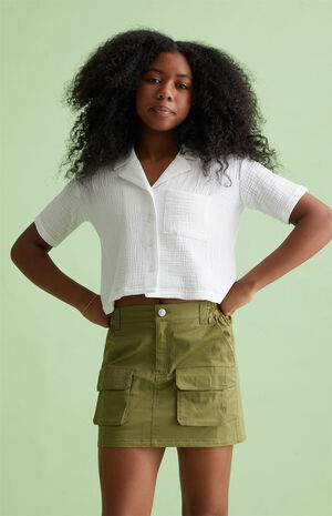 Crop Button Down Shirt image number 2