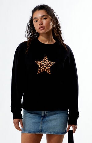 Leopard Star Crew Neck Sweatshirt image number 1