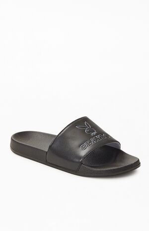 By PacSun Women's Black Bunny Slide Sandals image number 1
