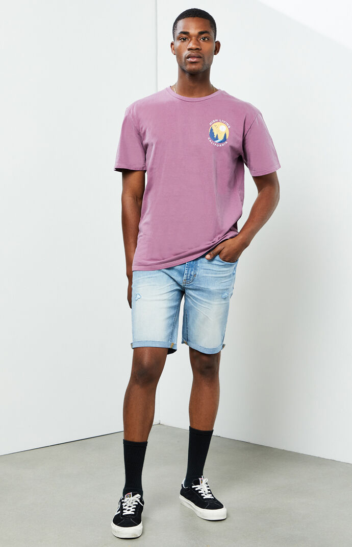 Light Cuffed Denim Shorts