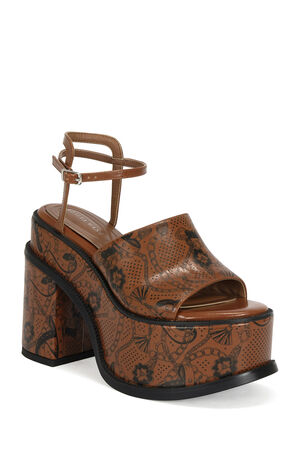 Women's Anthemine Cognac Platform Sandals image number 2