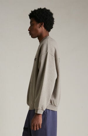 Heather Grey Fleece Crew Neck Sweatshirt image number 3