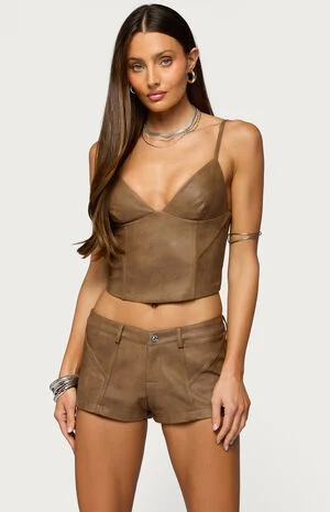 Idara Faux Leather Corset image number 1