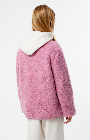 Mauve Sherpa Full Zip Shacket image number 3