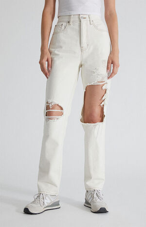 Spectacle dark Arrest PacSun Eco White Ripped Dad Jeans | PacSun