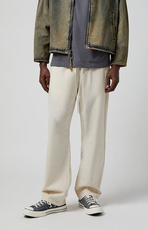 Cream Linen Pants image number 1
