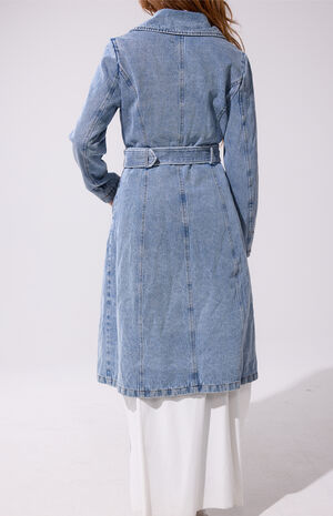Kaya Denim Faux Fur Trench Coat image number 6