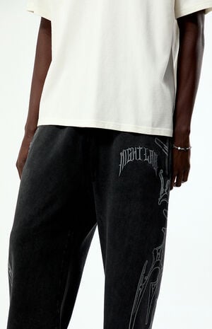 x Pacsun Washed Black Night Moon Baggy Sweatpants image number 4