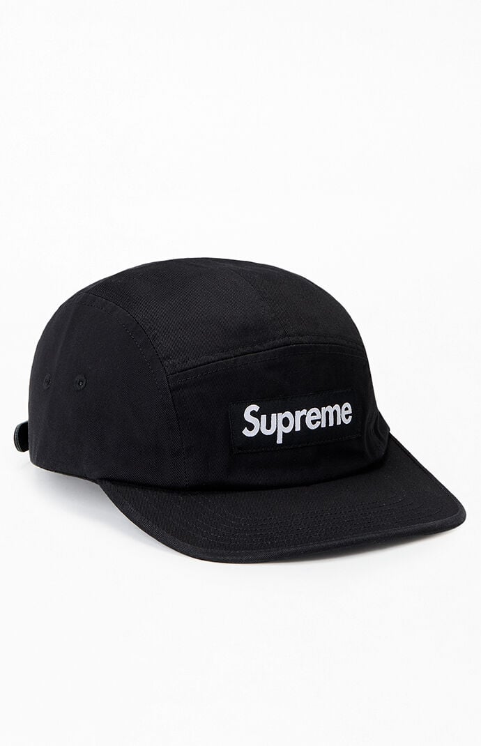Supreme Black Washed Chino Twill Camp Hat | Pacsun