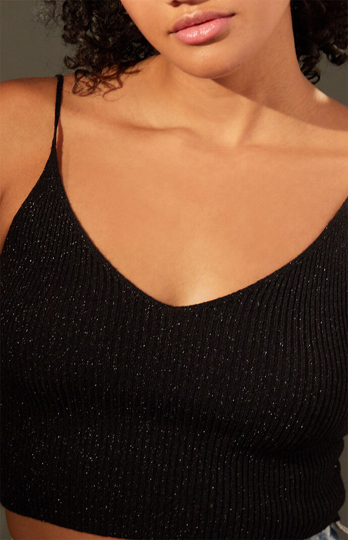 Lurex Double V Sweater Tank Top