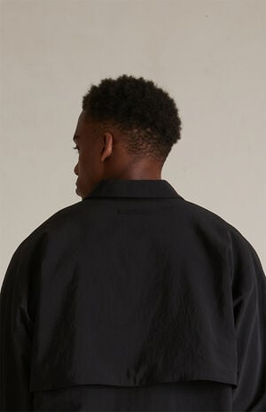 Black Military Nylon Overshirt Jacket image number 5
