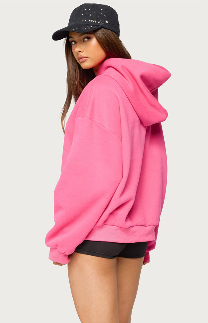 Edikted Busy Girl Oversized Fleece Hoodie | Pacsun
