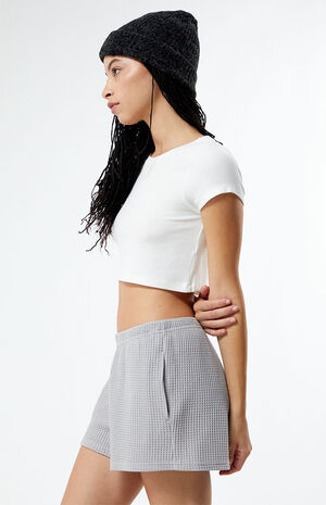 Easy Mini Waffle Knit Lounge Shorts image number 3