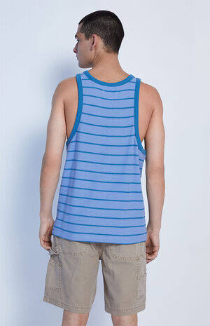 Blue Jacquard Striped Tank Top image number 4