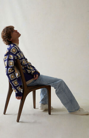 Eco Indigo Baggy Paneled Jeans image number 6