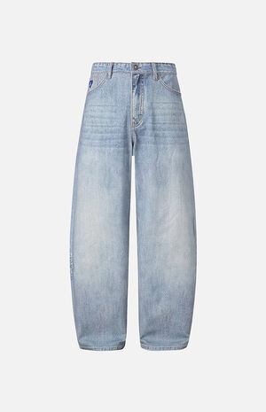 Inverted Graphic Baggy Barrel Jeans image number 4