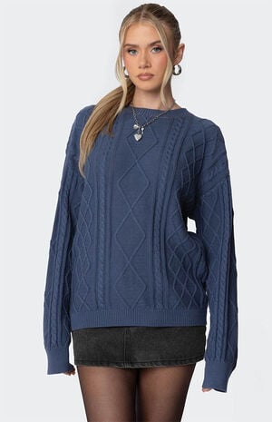 Jessy Cable Knit Oversized Sweater image number 2